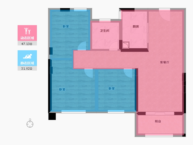 河南省-郑州市-中建梅溪上郡-68.99-户型库-动静分区