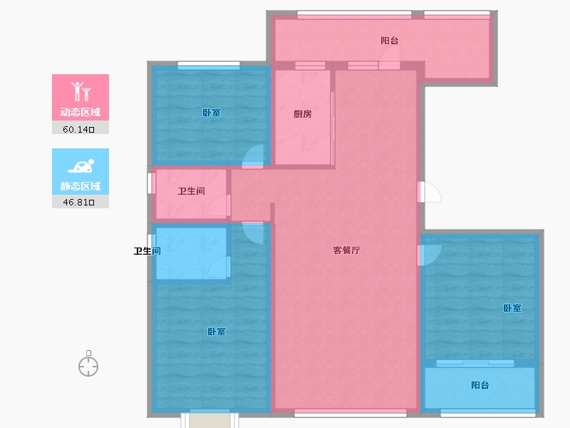 山东省-济宁市-青特赫府-94.99-户型库-动静分区