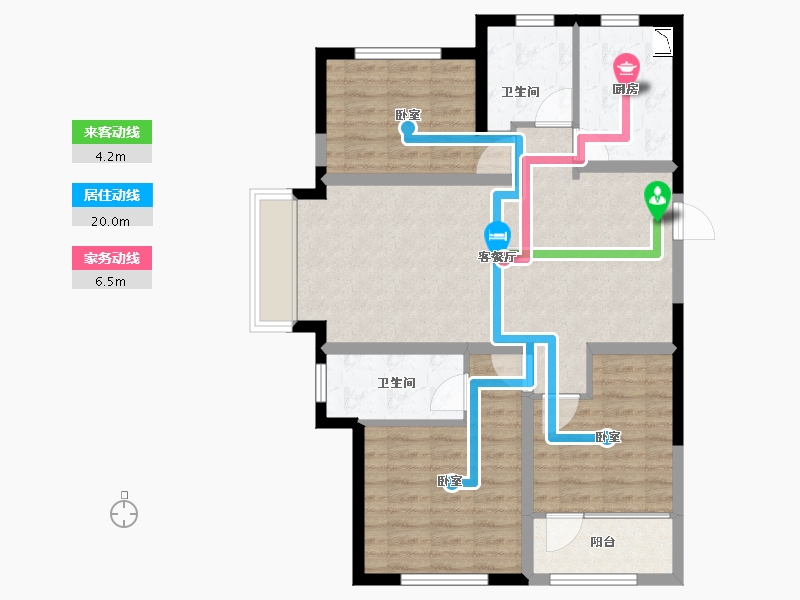 山东省-烟台市-佰和锦园-87.00-户型库-动静线