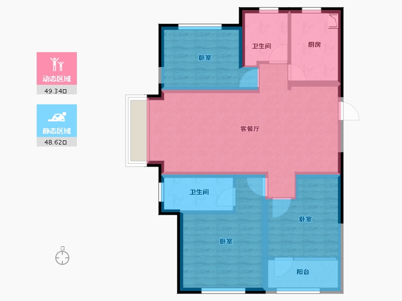 山东省-烟台市-佰和锦园-87.00-户型库-动静分区