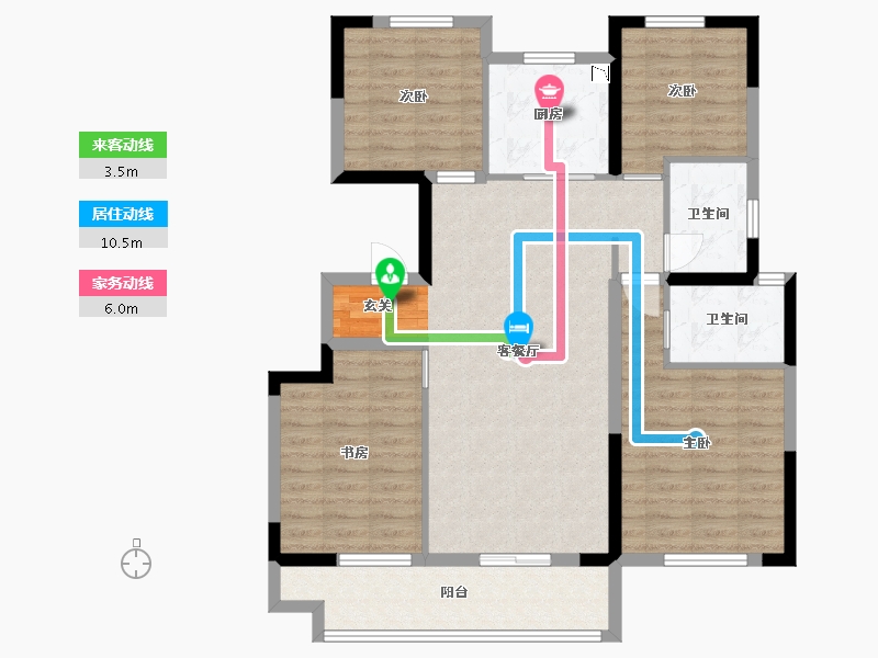 安徽省-蚌埠市-祥源·祥和府-102.40-户型库-动静线