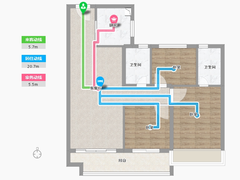 浙江省-嘉兴市-碧桂园西江月-78.00-户型库-动静线