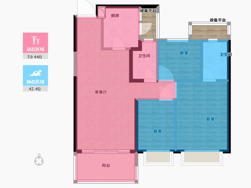 浙江省-绍兴市-恒大未来城-95.99-户型库-动静分区