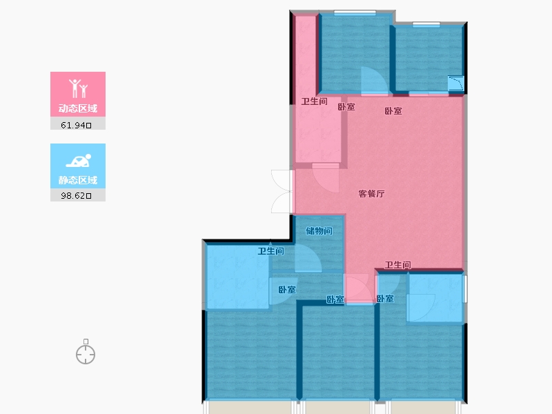 浙江省-绍兴市-中国铁建花语江南-145.00-户型库-动静分区