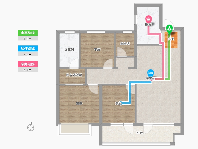 山东省-烟台市-天泰学府壹号-87.00-户型库-动静线