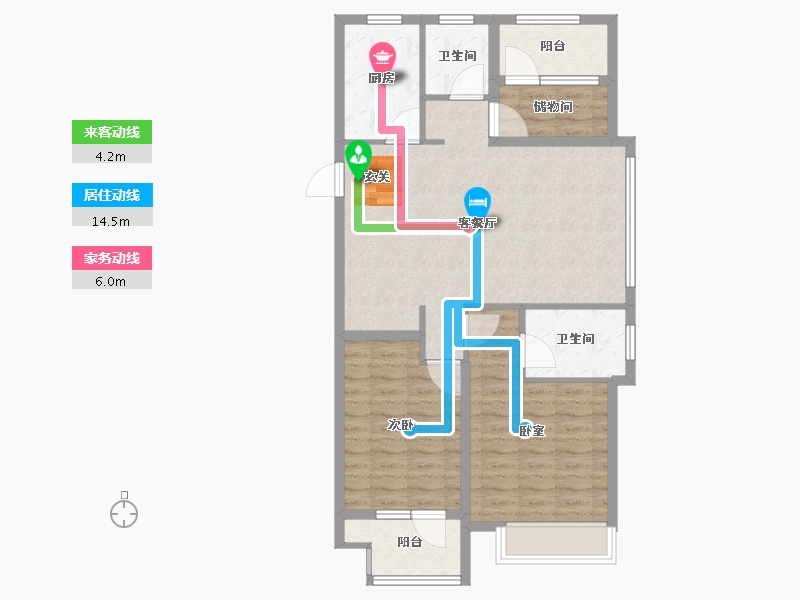 山东省-烟台市-天泰学府壹号-90.00-户型库-动静线