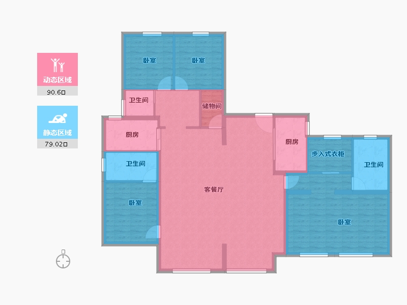 新疆维吾尔自治区-乌鲁木齐市-凯盈广场-154.60-户型库-动静分区