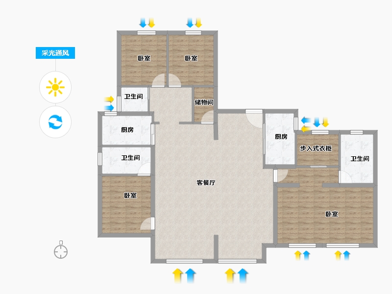 新疆维吾尔自治区-乌鲁木齐市-凯盈广场-154.60-户型库-采光通风