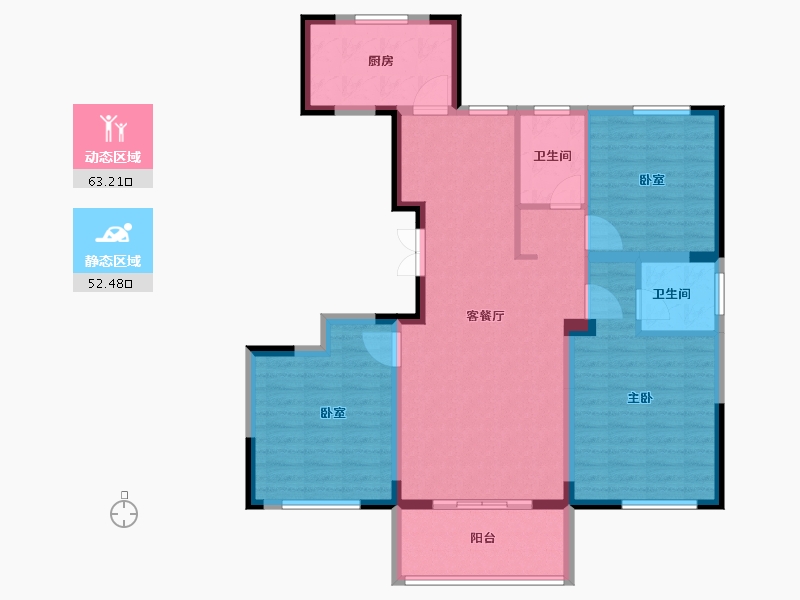 山东省-枣庄市-汇鑫华府-104.15-户型库-动静分区