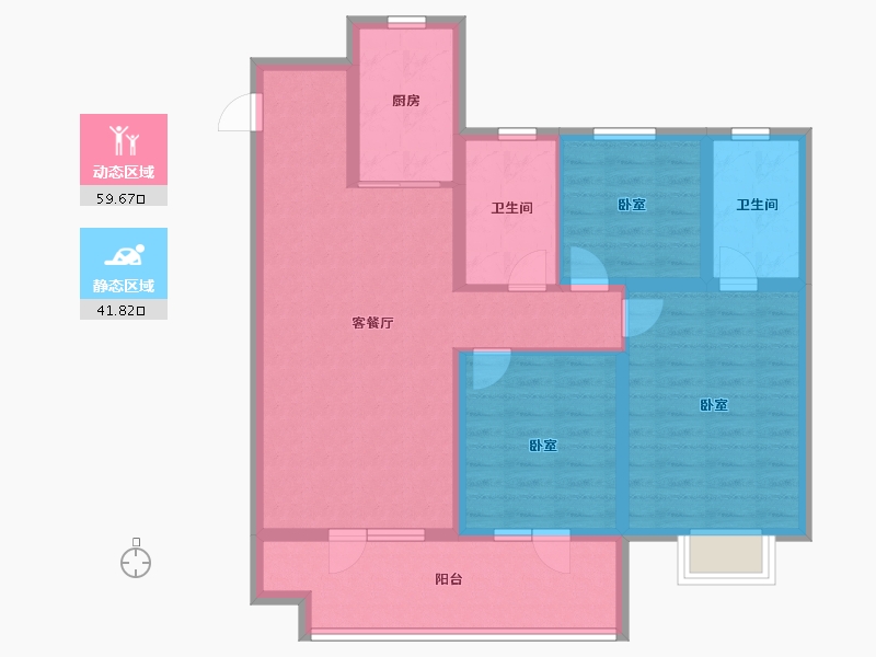 山东省-青岛市-海信九贤府-90.00-户型库-动静分区