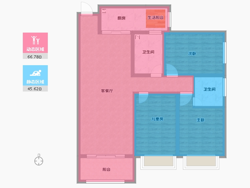 河南省-洛阳市-美伦橖颂-100.00-户型库-动静分区