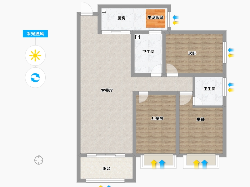 河南省-洛阳市-美伦橖颂-100.00-户型库-采光通风