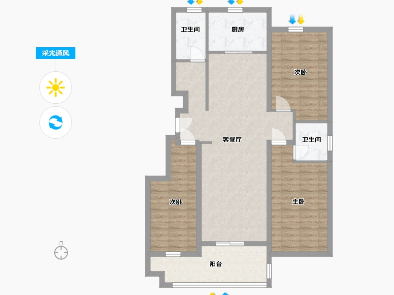 山东省-日照市-德瑞水岸华庭-99.00-户型库-采光通风