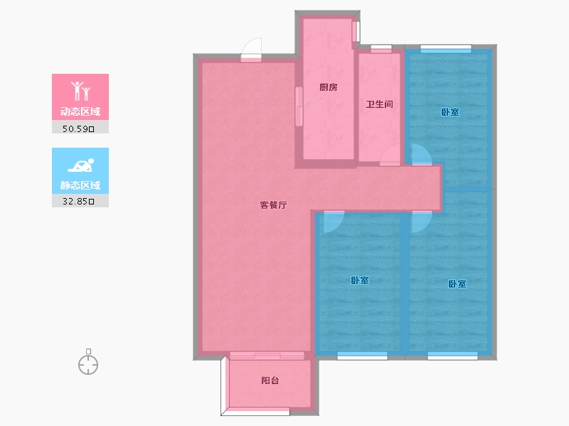 山东省-烟台市-佰和锦园-74.00-户型库-动静分区