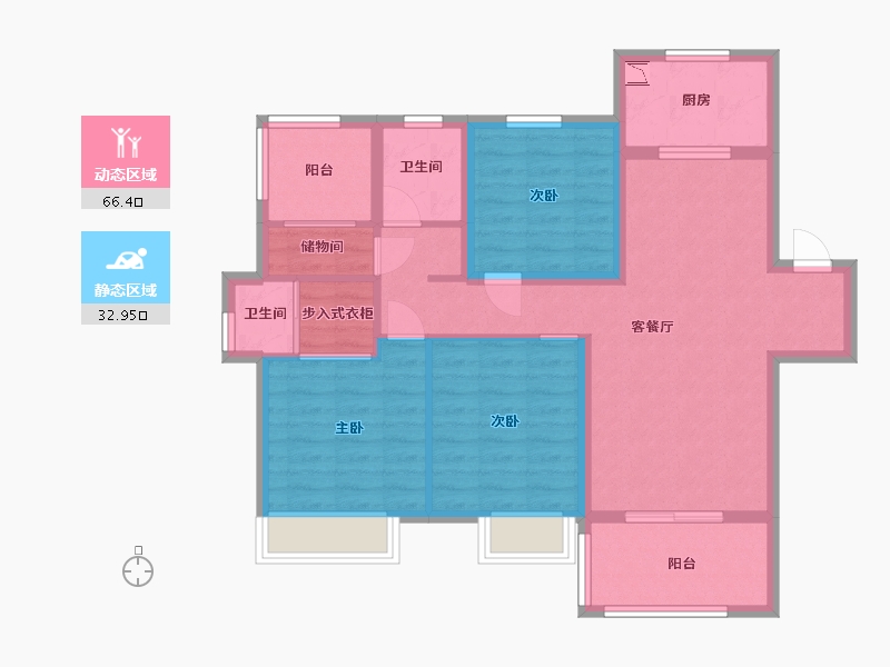 安徽省-蚌埠市-合肥孔雀城-88.00-户型库-动静分区