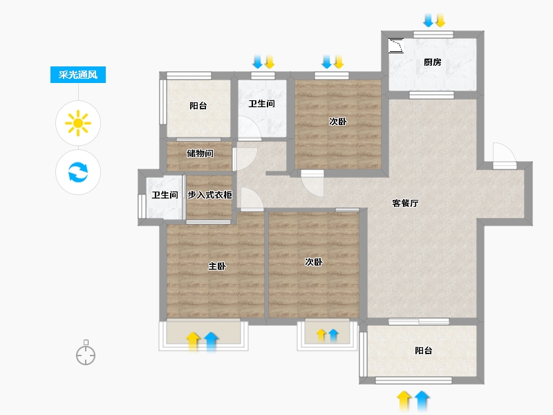 安徽省-蚌埠市-合肥孔雀城-88.00-户型库-采光通风