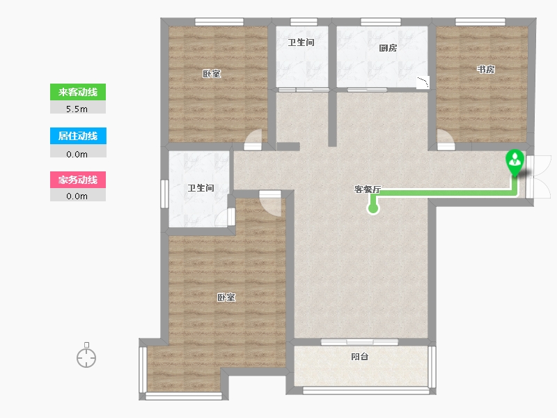 河南省-洛阳市-安泰山水华庭-104.30-户型库-动静线