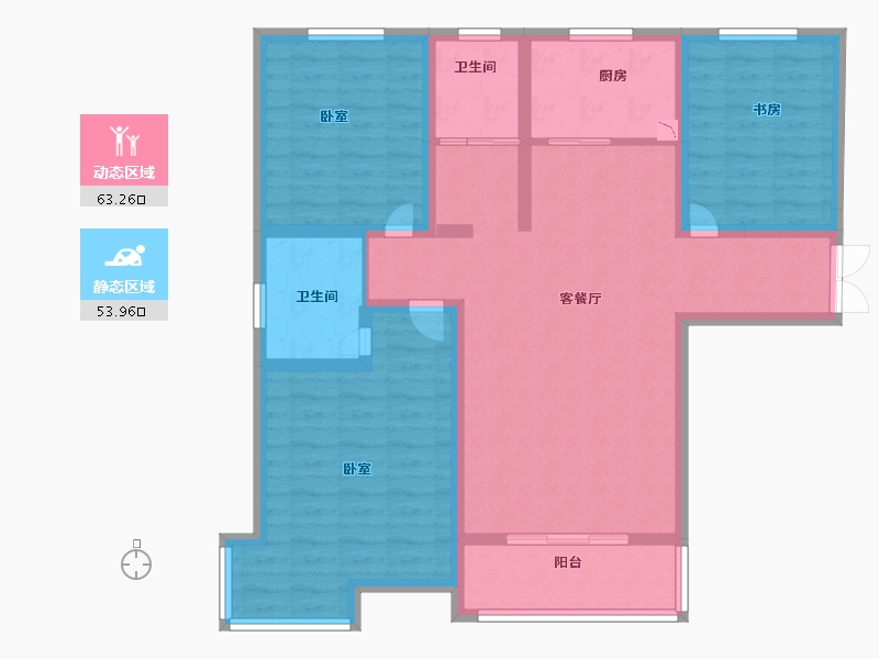 河南省-洛阳市-安泰山水华庭-104.30-户型库-动静分区