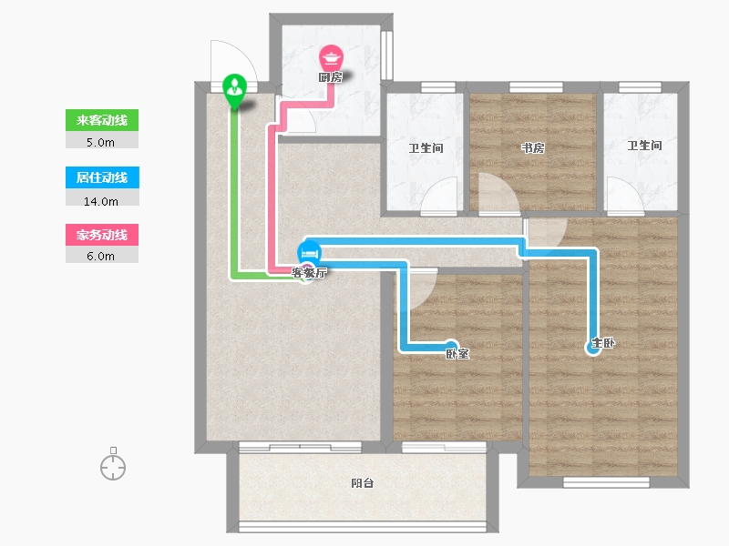 山东省-枣庄市-蓝城·春江明月-84.11-户型库-动静线