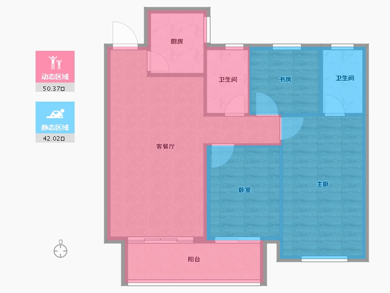 山东省-枣庄市-蓝城·春江明月-84.11-户型库-动静分区