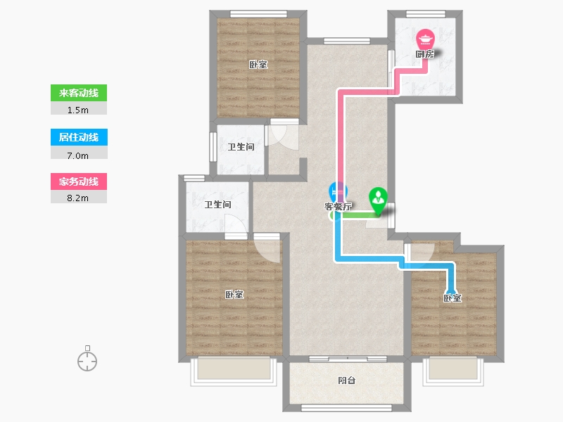 山东省-聊城市-民生·静雅居-100.40-户型库-动静线