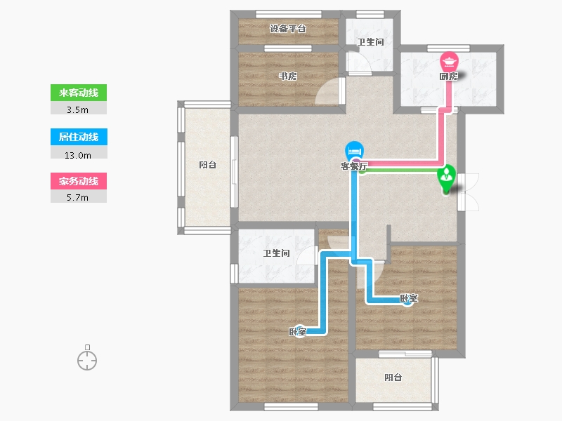 浙江省-绍兴市-崧城一品-88.00-户型库-动静线