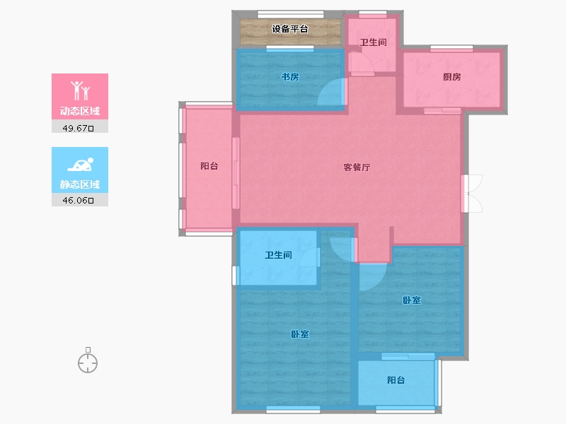 浙江省-绍兴市-崧城一品-88.00-户型库-动静分区