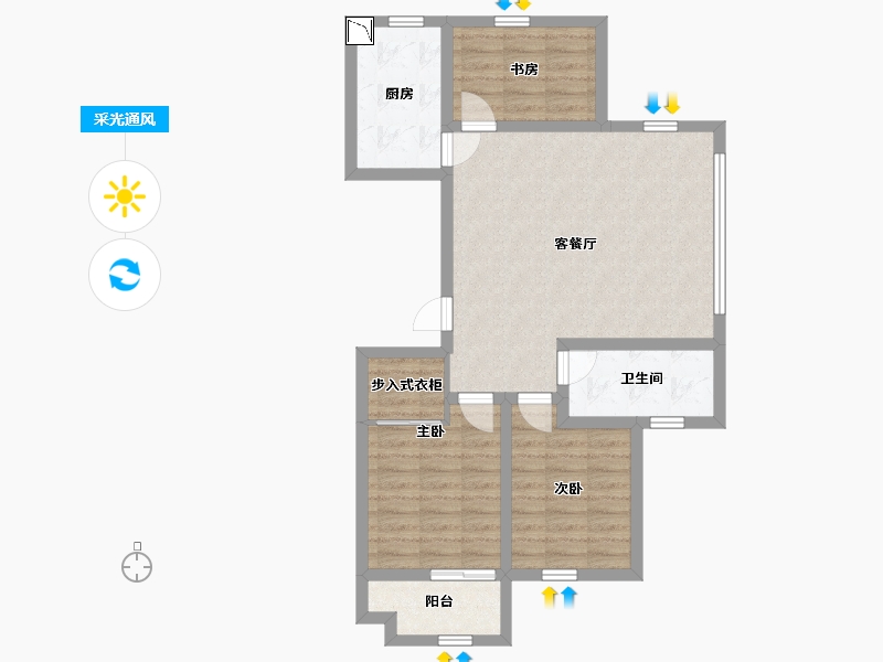 山东省-日照市-教授花园IV期碧山临海-78.33-户型库-采光通风