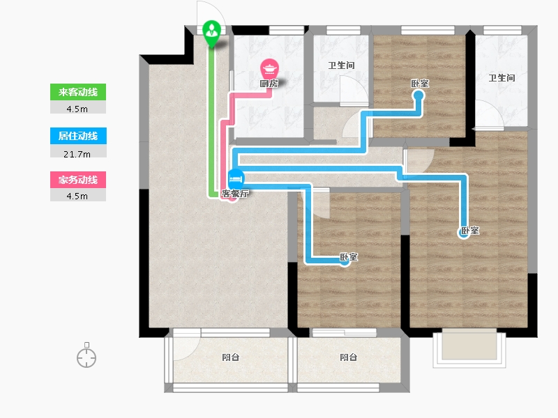 山东省-聊城市-鲁商东阿喜园-84.91-户型库-动静线