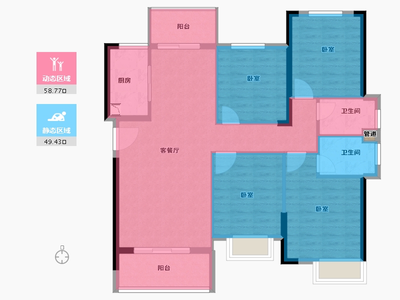 福建省-泉州市-阳光至尊公馆-98.00-户型库-动静分区