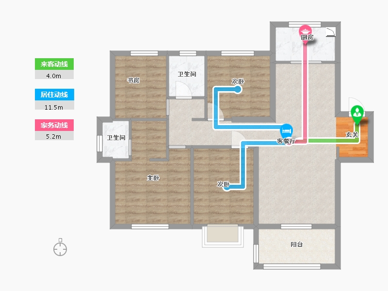 安徽省-蚌埠市-孔雀城时代北宸-88.00-户型库-动静线