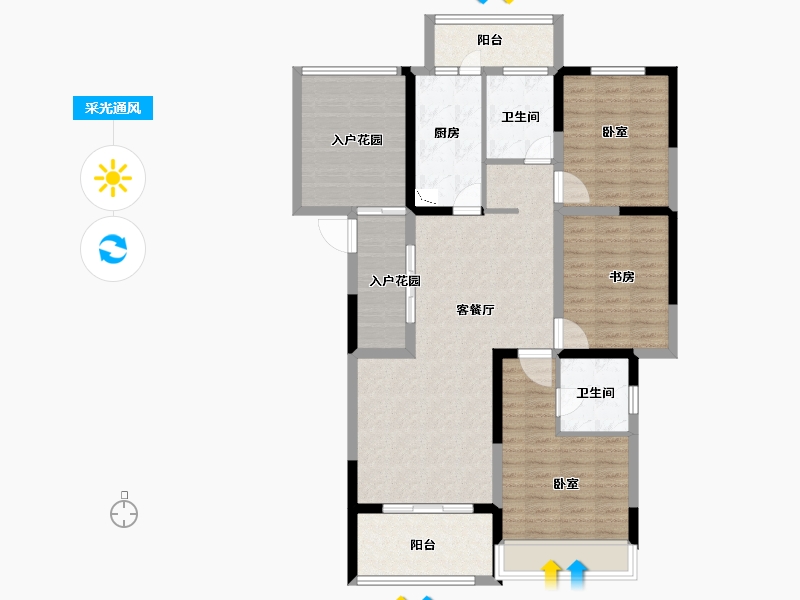 河南省-洛阳市-古都尚郡-108.00-户型库-采光通风