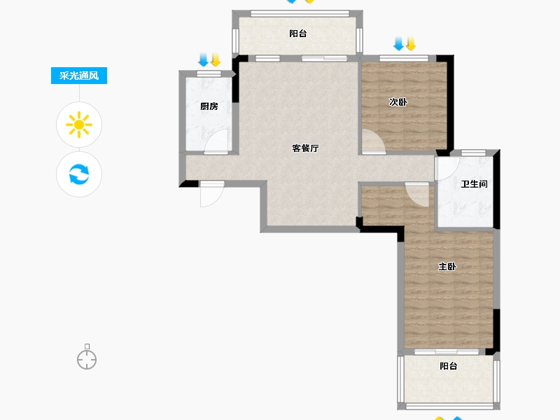 山东省-济南市-锦水丽景-87.00-户型库-采光通风