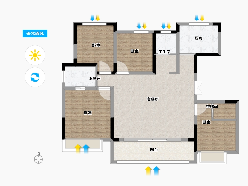 河南省-郑州市-融侨雅筑-113.00-户型库-采光通风