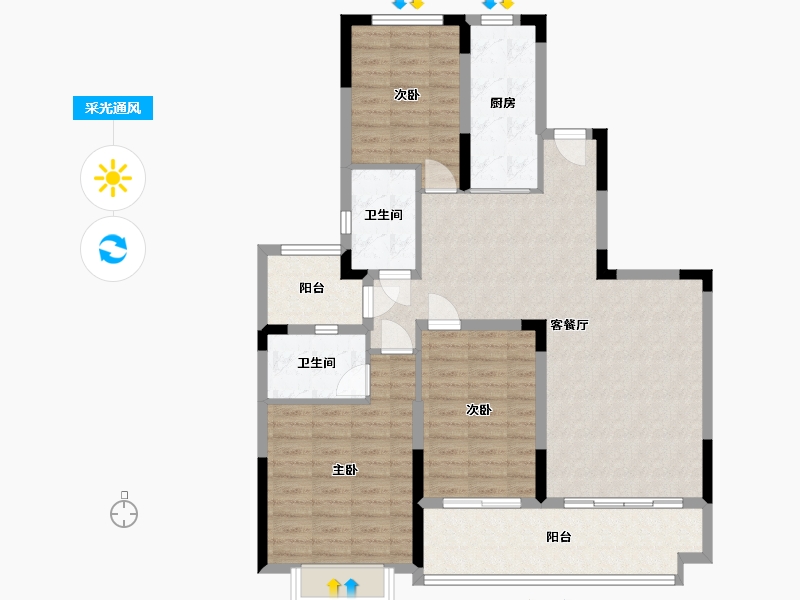 福建省-福州市-平潭恒大御景湾-108.00-户型库-采光通风