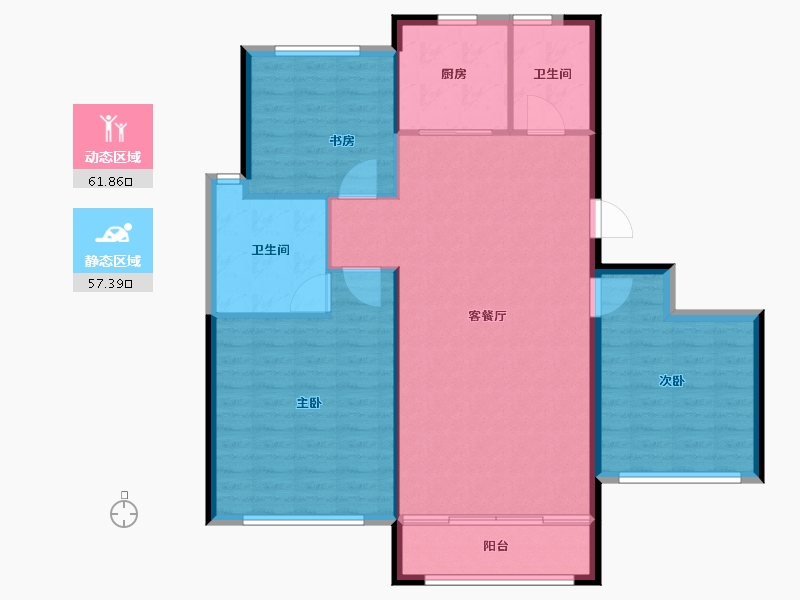 山东省-威海市-天恒龙泽府-110.00-户型库-动静分区