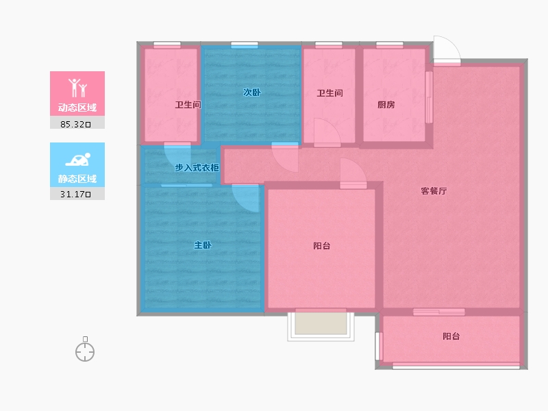 山东省-日照市-安泰翡翠城-104.01-户型库-动静分区