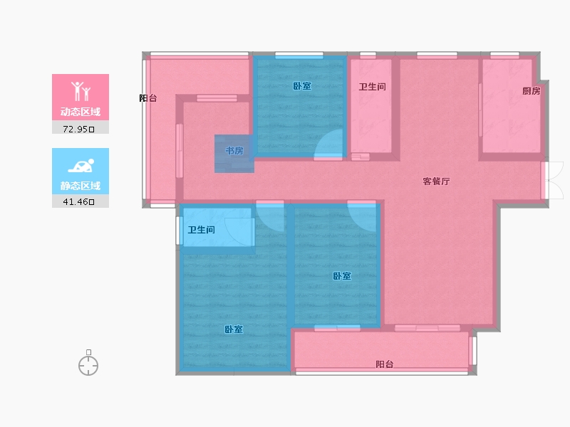 河南省-焦作市-沁阳晨升一號城邦-99.00-户型库-动静分区