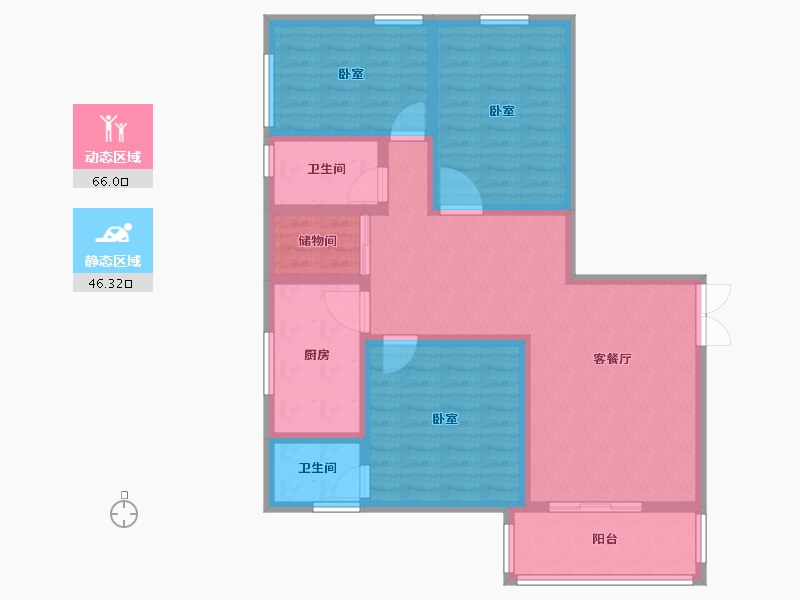 河南省-新乡市-东湖湾-99.79-户型库-动静分区