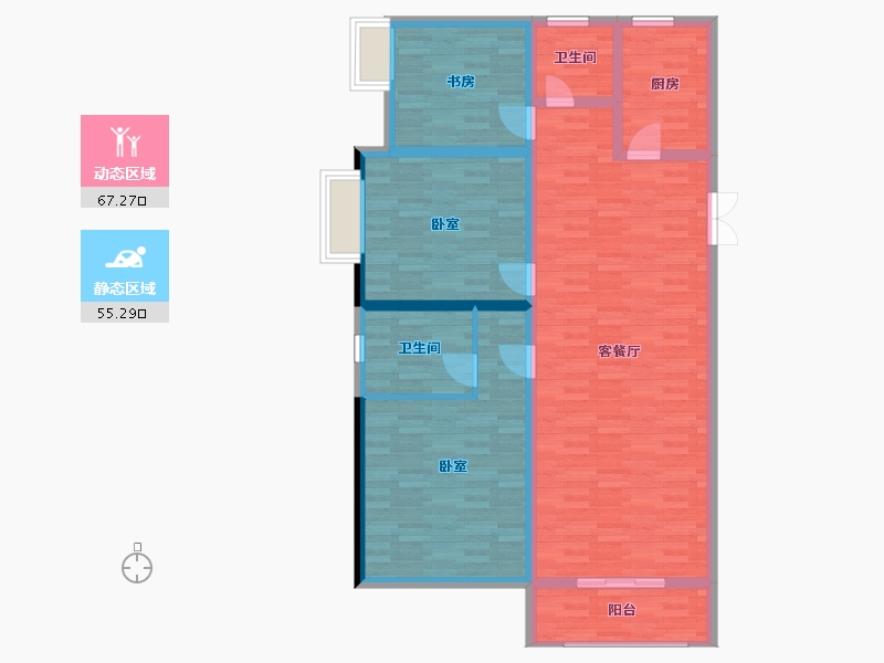 河南省-郑州市-腾威城-110.78-户型库-动静分区