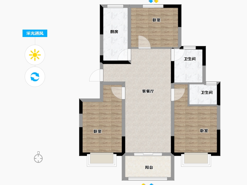 河南省-开封市-香榭佳园-95.01-户型库-采光通风