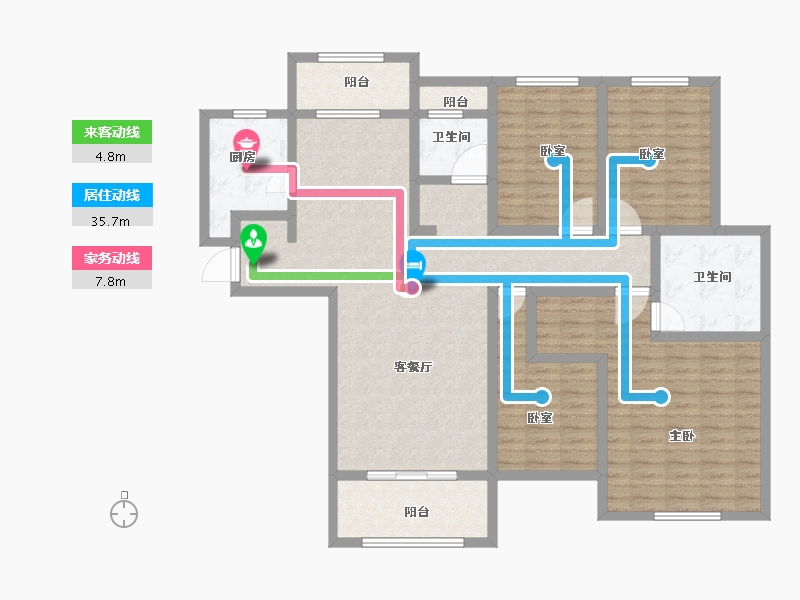 河南省-新乡市-新乡长垣建业森林半岛-137.00-户型库-动静线