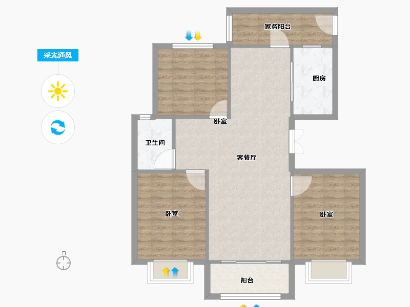 河南省-焦作市-征云悦城南苑-88.00-户型库-采光通风