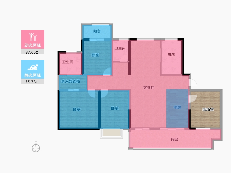 河南省-郑州市-豫发九棠府-131.00-户型库-动静分区