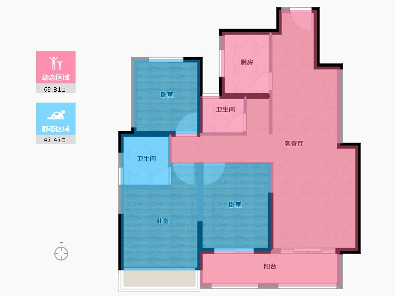 河南省-郑州市-中博城珑誉园-95.86-户型库-动静分区