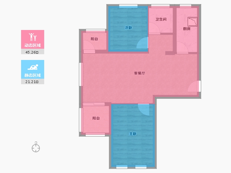 山东省-济南市-诺德名城-58.45-户型库-动静分区