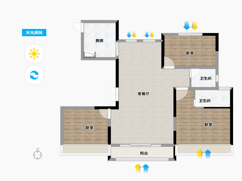 山东省-菏泽市-新洲欧洲城-120.00-户型库-采光通风