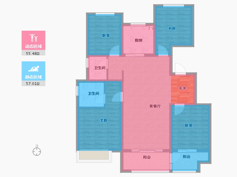 山东省-济南市-万科北宸之光-100.00-户型库-动静分区