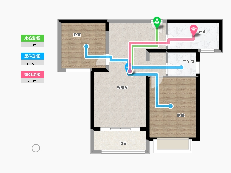 河南省-焦作市-武陟建业森林半岛-69.22-户型库-动静线