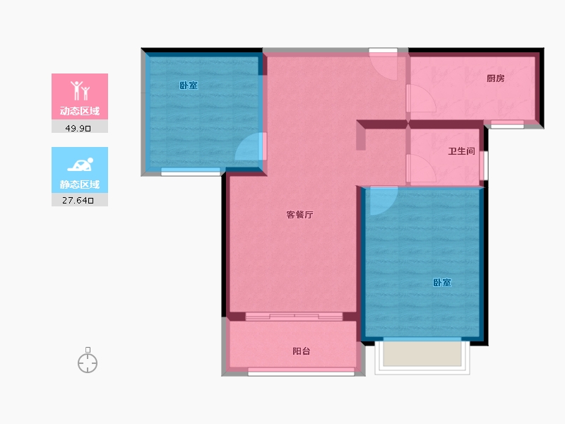 河南省-焦作市-武陟建业森林半岛-69.22-户型库-动静分区